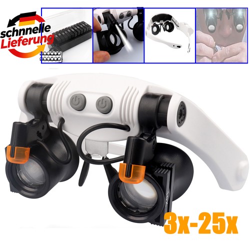 Led lupenbrille 25x - lupenbrille, 3x-25x